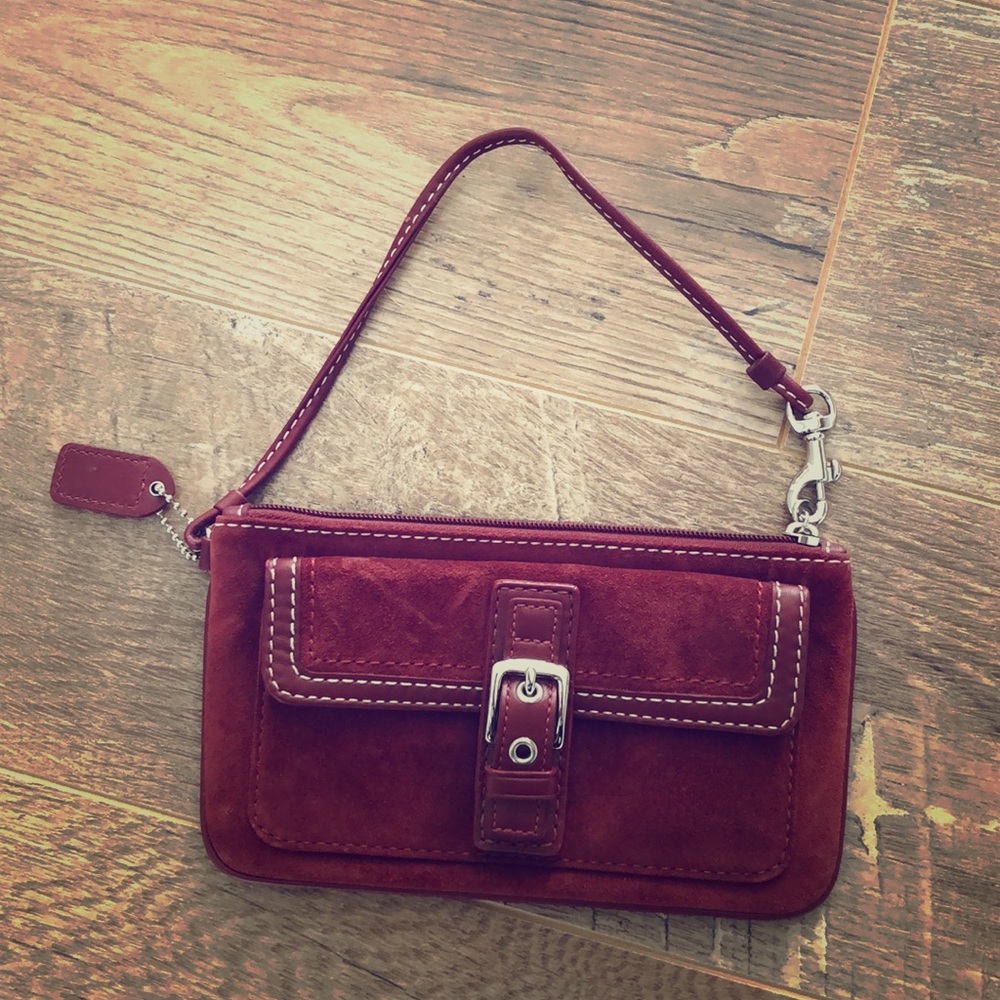 Wine Colored Coach Clutch!  The Perfect Size!